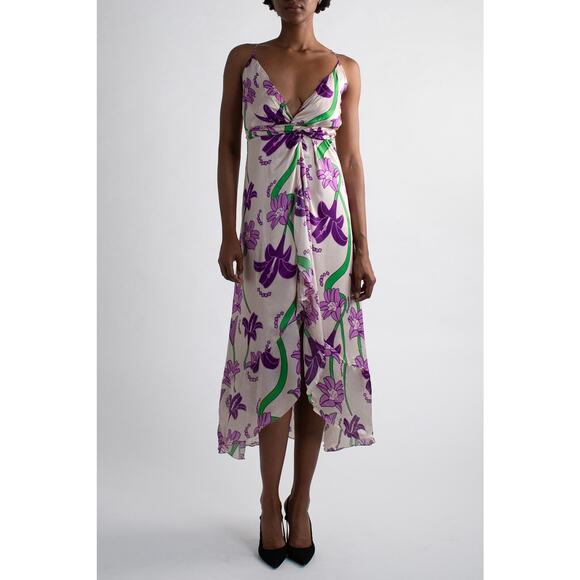 Purple & Green Floral Dress - Picture 1 of 5